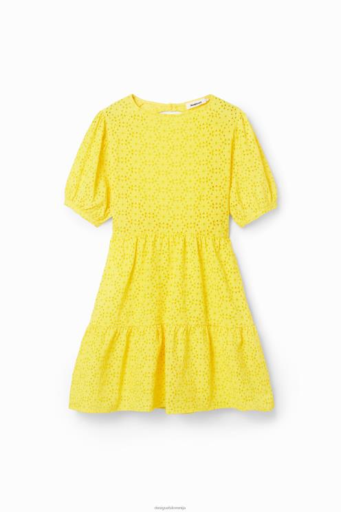 oblačila NFXLT756 ženske Desigual kratka švicarska obleka z vezenjem