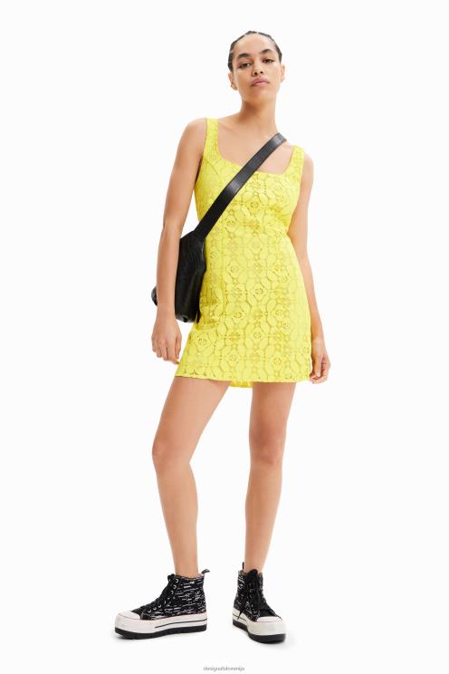 oblačila NFXLT763 ženske Desigual kratka čipkasta obleka