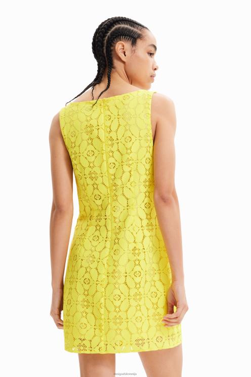 oblačila NFXLT763 ženske Desigual kratka čipkasta obleka