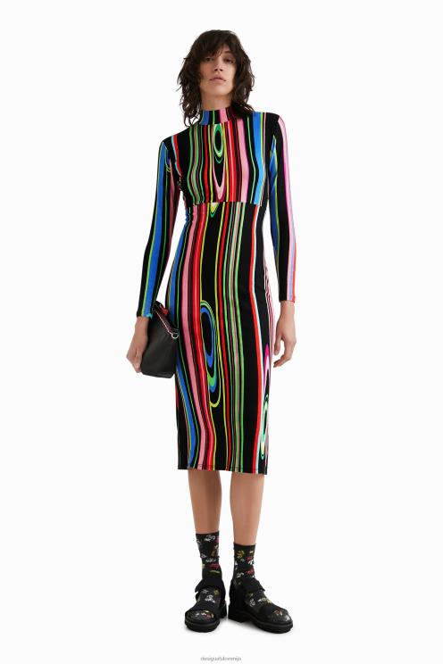 oblačila NFXLT783 ženske Desigual tanka midi obleka