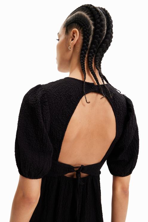 oblačila NFXLT814 ženske Desigual midi obleka z izrezom na hrbtu