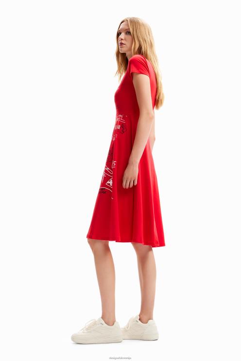 oblačila NFXLT829 ženske Desigual kratka umetniška obleka