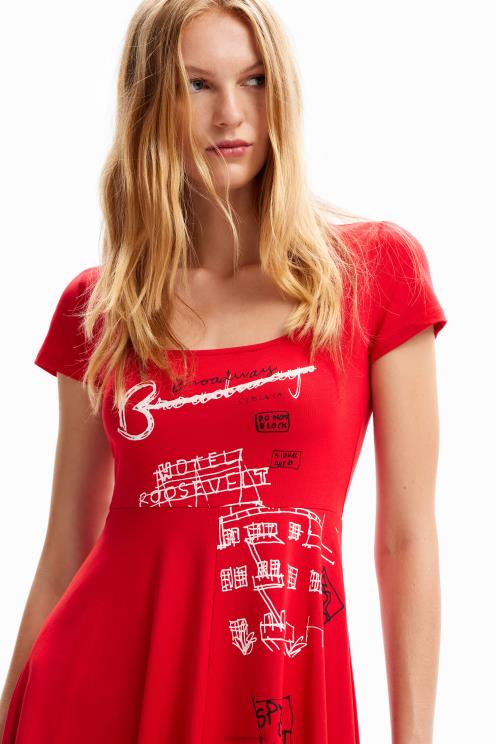 oblačila NFXLT829 ženske Desigual kratka umetniška obleka