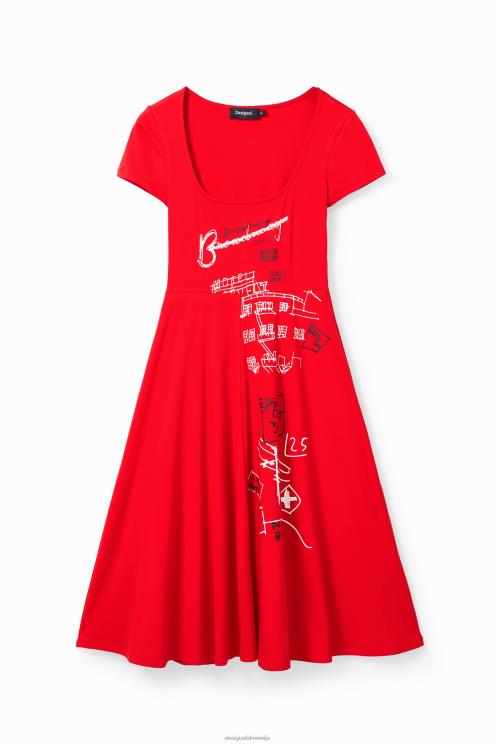 oblačila NFXLT829 ženske Desigual kratka umetniška obleka