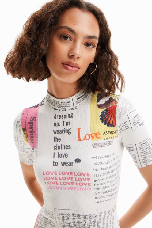 oblačila NFXLT845 ženske Desigual kratka časopisna drsalna obleka