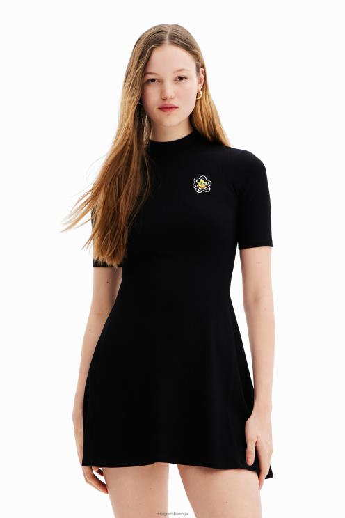 oblačila NFXLT857 ženske Desigual kratka rolkarska obleka s cvetjem