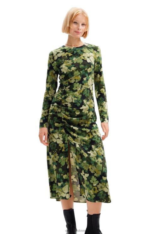 oblačila NFXLT85 ženske Desigual nabrana midi obleka