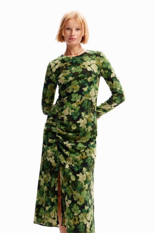 oblačila NFXLT85 ženske Desigual nabrana midi obleka