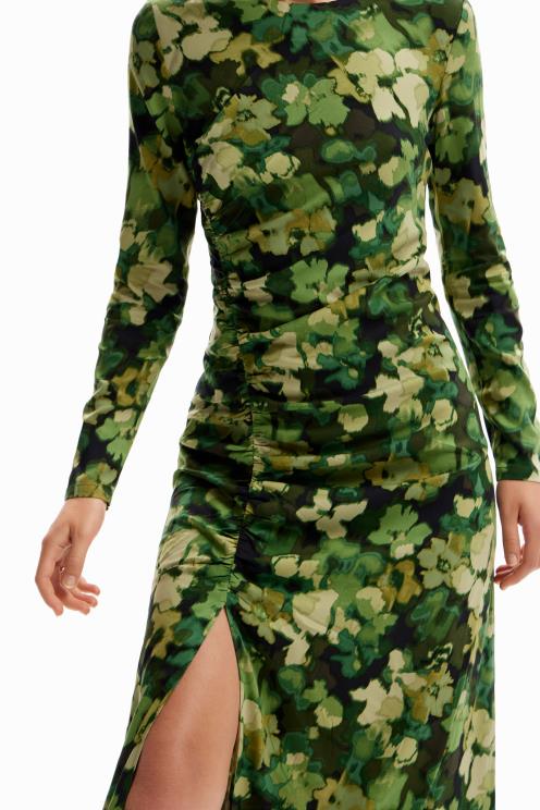 oblačila NFXLT85 ženske Desigual nabrana midi obleka