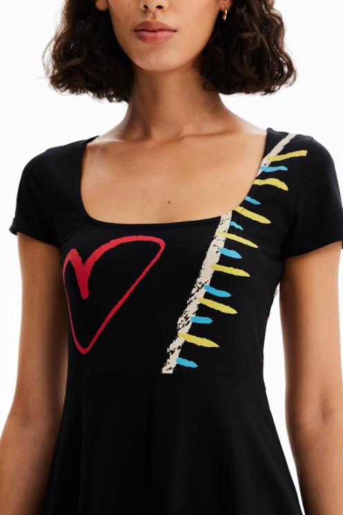 oblačila NFXLT860 ženske Desigual umetniška pletena obleka a-kroja