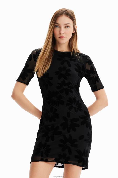 oblačila NFXLT883 ženske Desigual kratka tanka cvetlična obleka