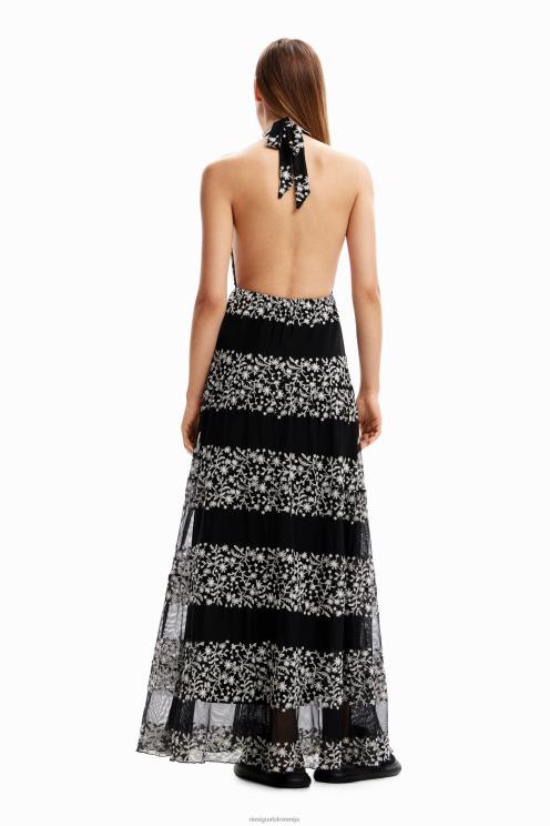 oblačila NFXLT921 ženske Desigual vezena maksi obleka