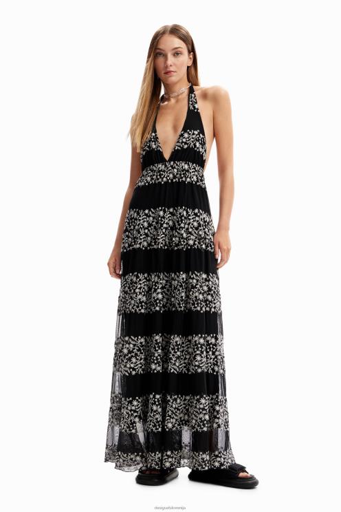 oblačila NFXLT921 ženske Desigual vezena maksi obleka