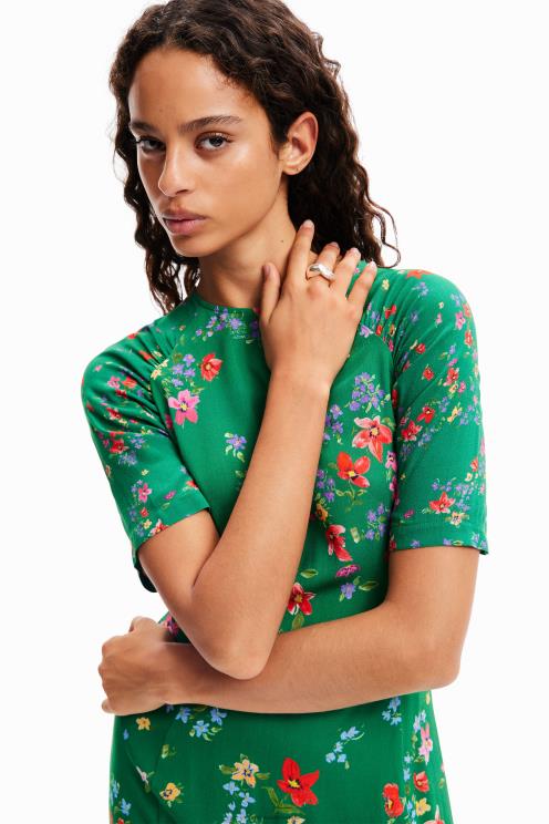 oblačila NFXLT92 ženske Desigual kratka cvetlična obleka