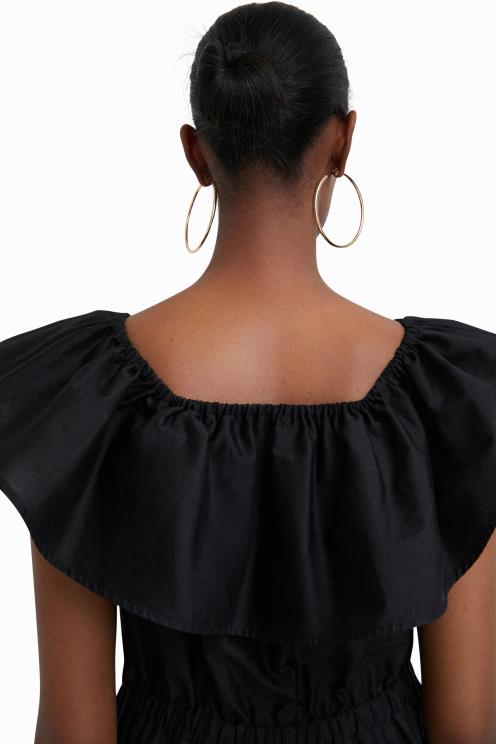 oblačila NFXLT934 ženske Desigual midi obleka stella jean z volančki