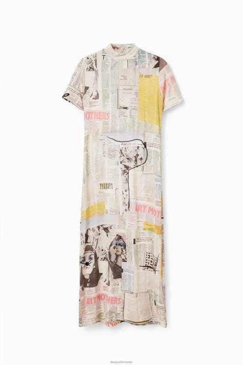 oblačila NFXLT941 ženske Desigual ozka časopisna midi obleka