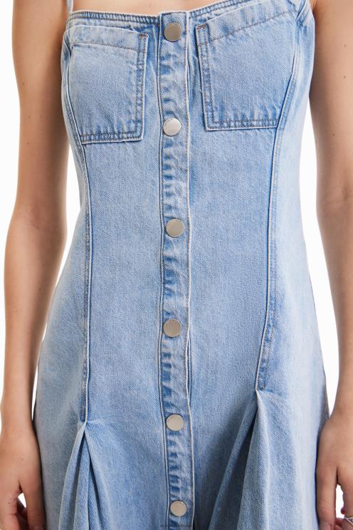 oblačila NFXLT965 ženske Desigual ozka midi obleka iz jeansa maitrepierre