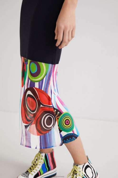 oblačila NFXLT994 ženske Desigual obleka z umetniškim robom