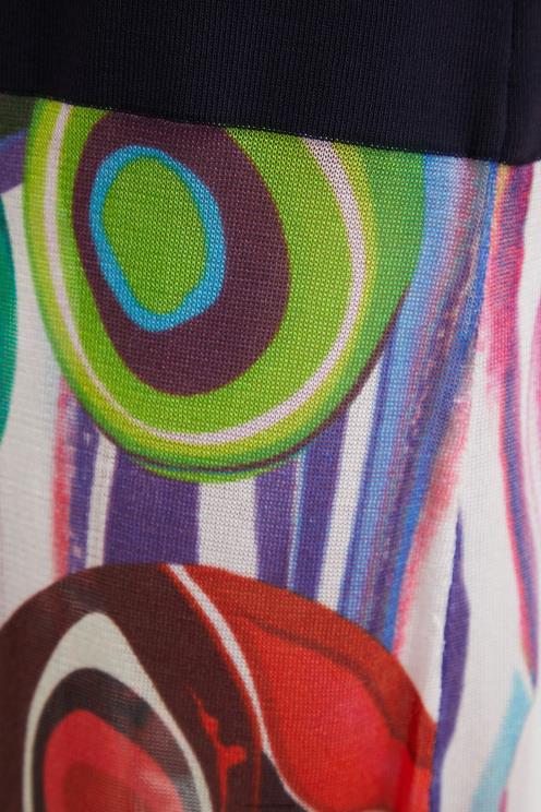 oblačila NFXLT994 ženske Desigual obleka z umetniškim robom