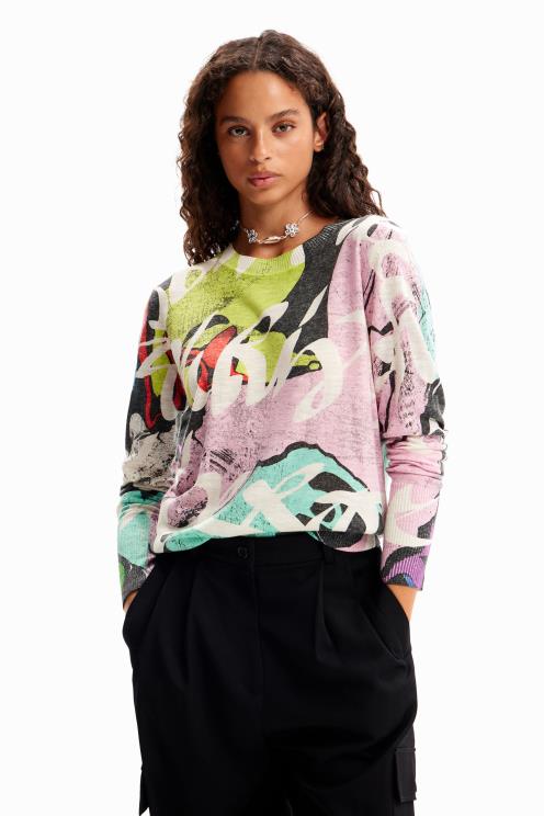 oblačila NFXLT102 ženske Desigual m. Večbarvni pulover Christian Lacroix