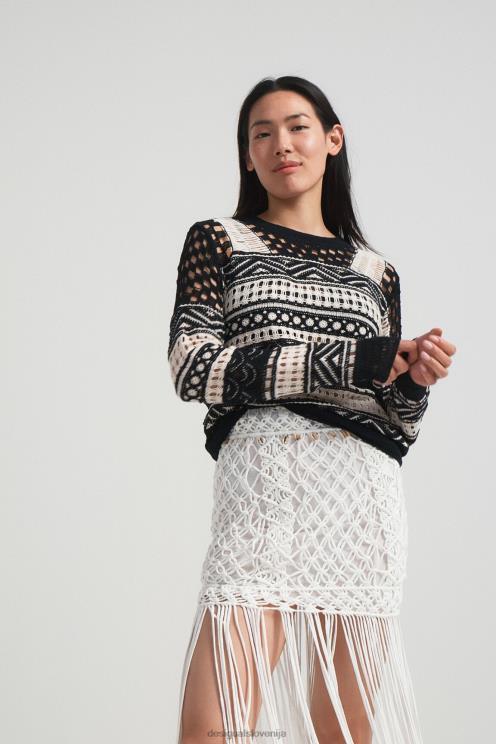 oblačila NFXLT1031 ženske Desigual polprozoren kvačkan pulover