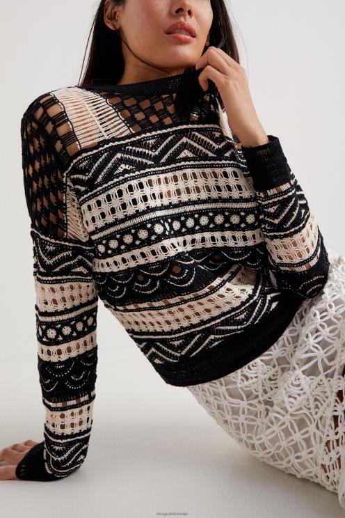 oblačila NFXLT1031 ženske Desigual polprozoren kvačkan pulover