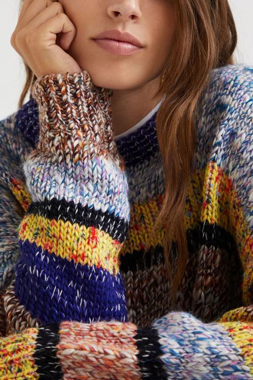 oblačila NFXLT1033 ženske Desigual triko pulover marmoriran