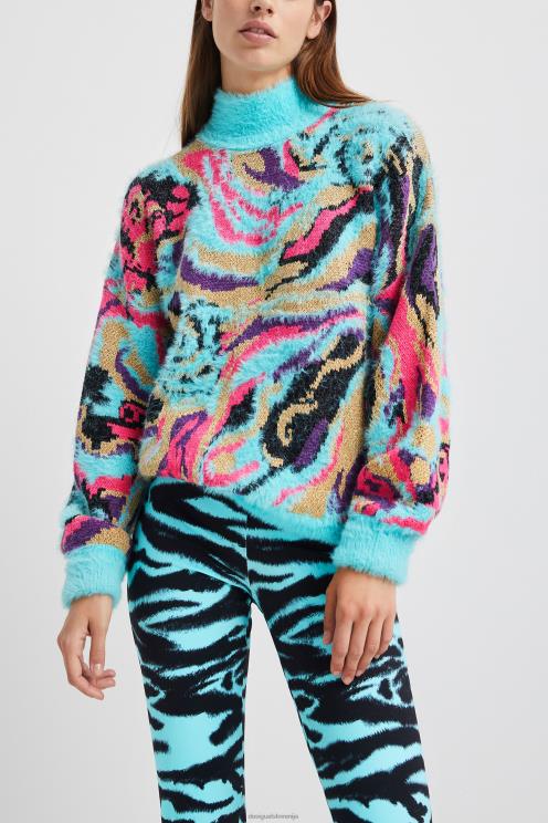 oblačila NFXLT1117 ženske Desigual pleten pulover z ovratnikom