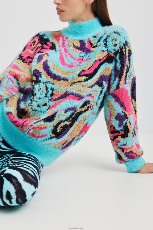 oblačila NFXLT1117 ženske Desigual pleten pulover z ovratnikom