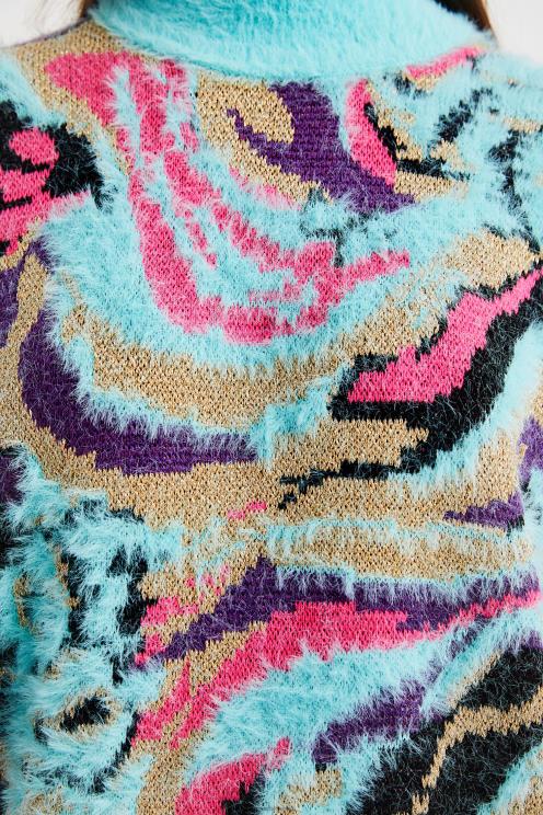 oblačila NFXLT1117 ženske Desigual pleten pulover z ovratnikom