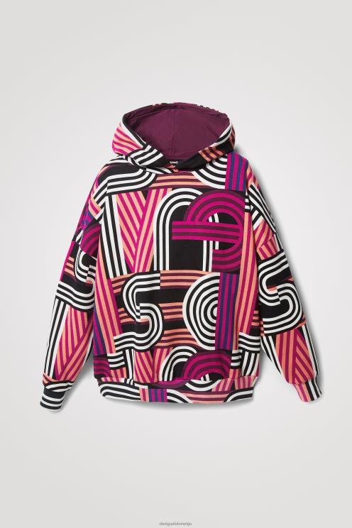 oblačila NFXLT1129 ženske Desigual prevelik dolg pulover s kapuco