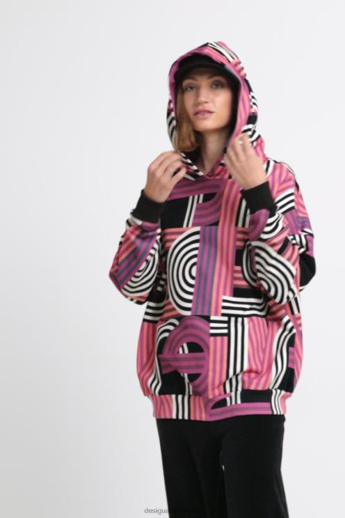 oblačila NFXLT1129 ženske Desigual prevelik dolg pulover s kapuco