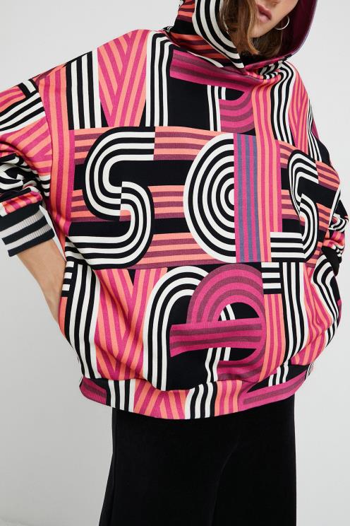 oblačila NFXLT1129 ženske Desigual prevelik dolg pulover s kapuco