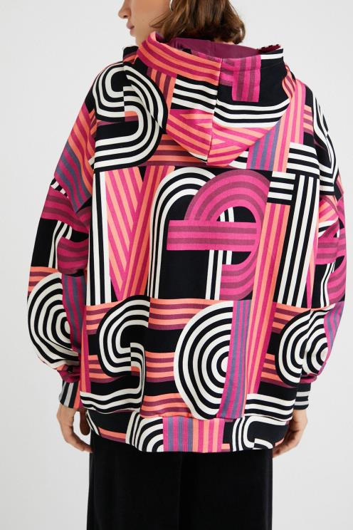 oblačila NFXLT1129 ženske Desigual prevelik dolg pulover s kapuco