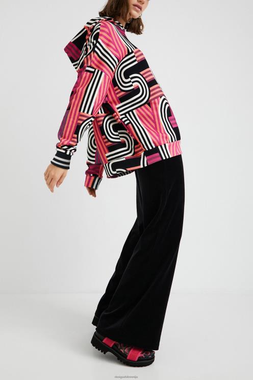 oblačila NFXLT1129 ženske Desigual prevelik dolg pulover s kapuco