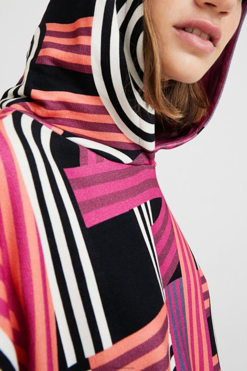 oblačila NFXLT1129 ženske Desigual prevelik dolg pulover s kapuco