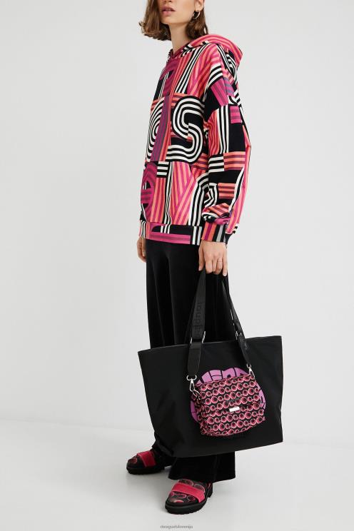 oblačila NFXLT1129 ženske Desigual prevelik dolg pulover s kapuco