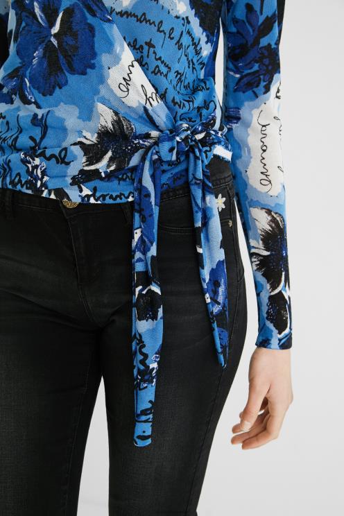 oblačila NFXLT1163 ženske Desigual pleten skakalec s potiskom