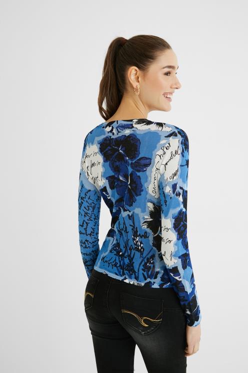 oblačila NFXLT1163 ženske Desigual pleten skakalec s potiskom