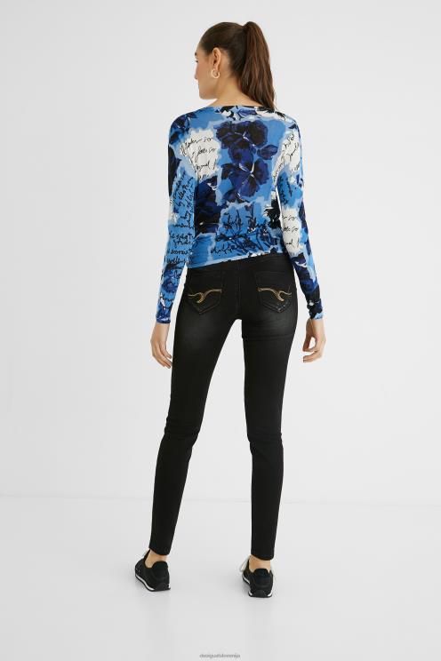 oblačila NFXLT1163 ženske Desigual pleten skakalec s potiskom