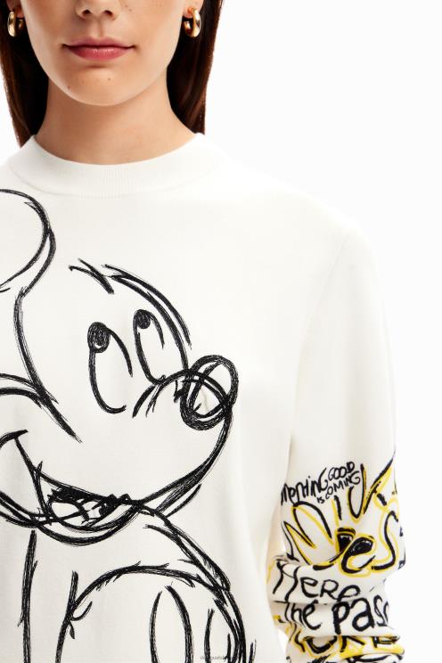 oblačila NFXLT15 ženske Desigual pulover z vezenjem mickey mouse