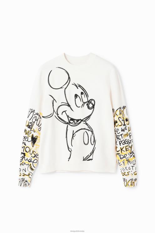 oblačila NFXLT15 ženske Desigual pulover z vezenjem mickey mouse
