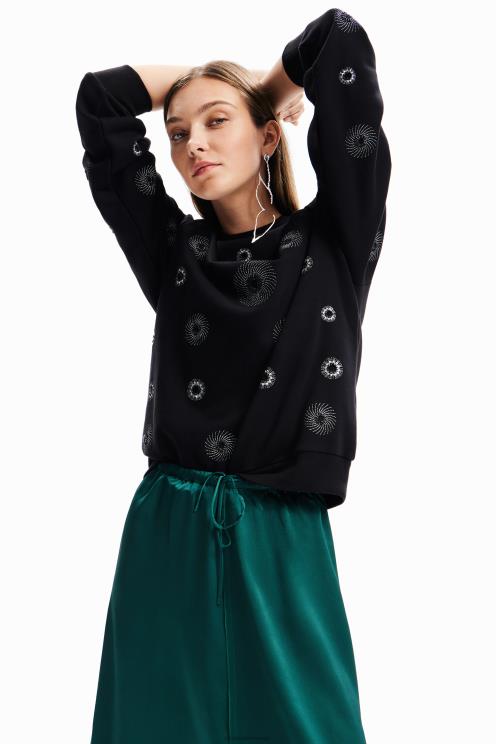 oblačila NFXLT264 ženske Desigual geometrično vezen pulover