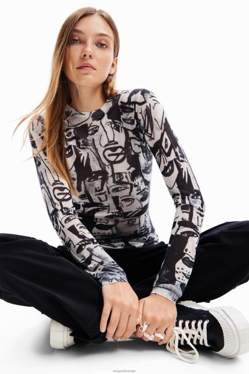 oblačila NFXLT280 ženske Desigual pulover z umetniškimi obrazi