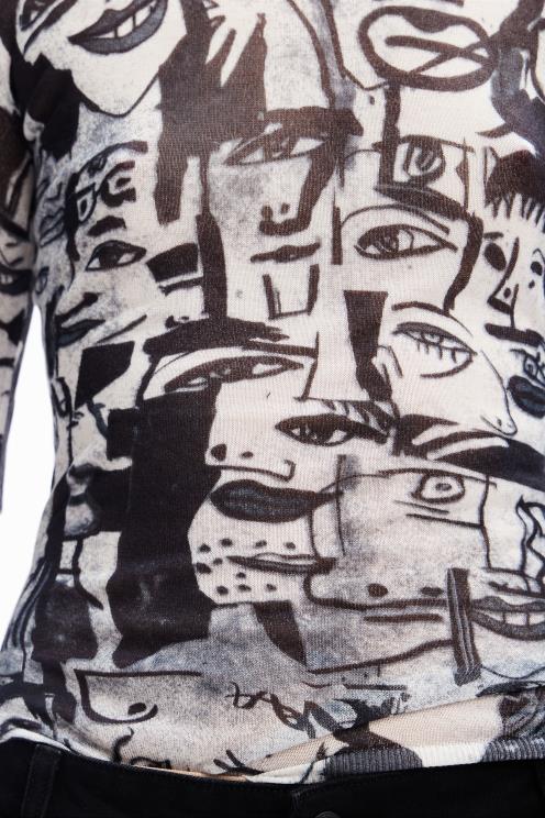 oblačila NFXLT280 ženske Desigual pulover z umetniškimi obrazi