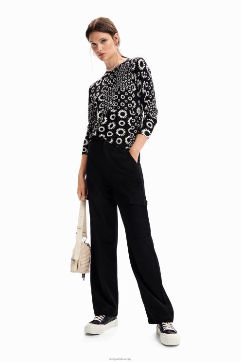 oblačila NFXLT28 ženske Desigual fini geometrijski patchwork pulover