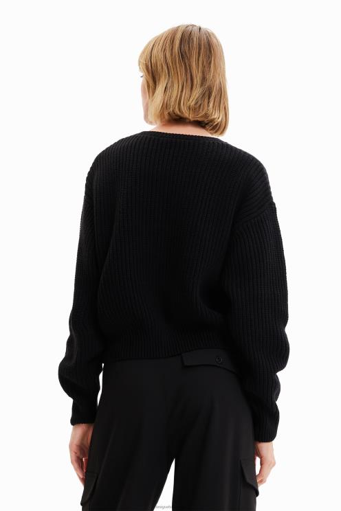 oblačila NFXLT2 ženske Desigual pulover z vezenimi cvetlicami