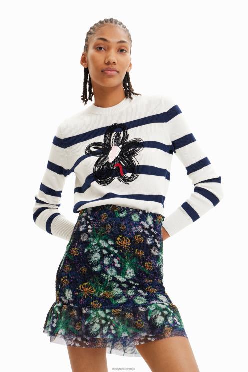 oblačila NFXLT307 ženske Desigual črtast cvetlični pulover