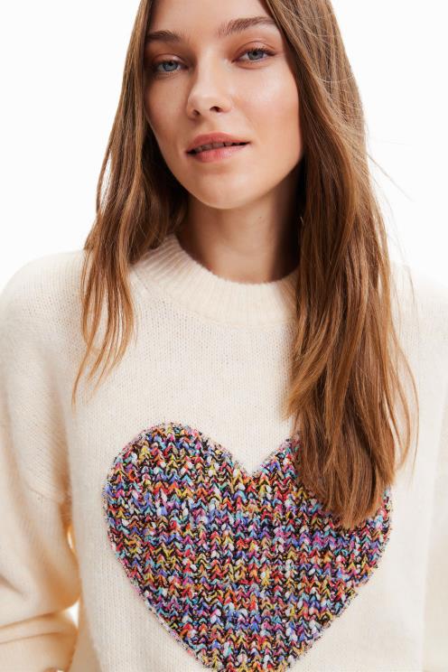 oblačila NFXLT310 ženske Desigual oversize pulover s srcem