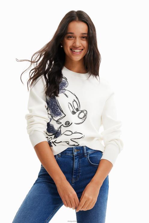 oblačila NFXLT351 ženske Desigual pulover z vezenjem mickey mouse
